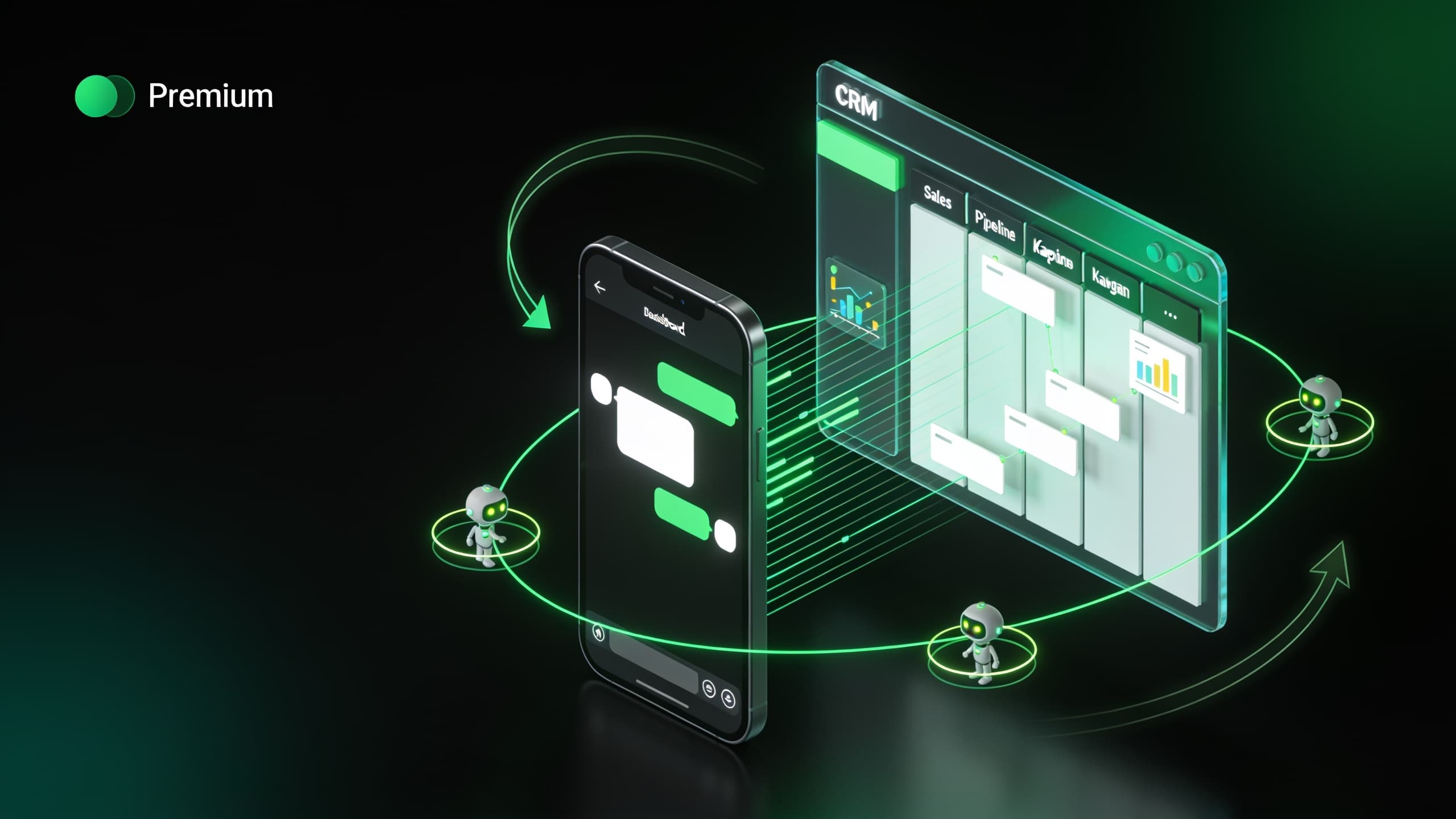 Painel de CRM atualizado automaticamente por agentes de IA durante conversas de vendas no WhatsApp